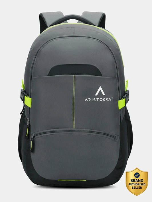 ARISTOCRAT Large 32 L Laptop Backpack Charge With Multiple Utility Pockets & Rain Cover (Grey)