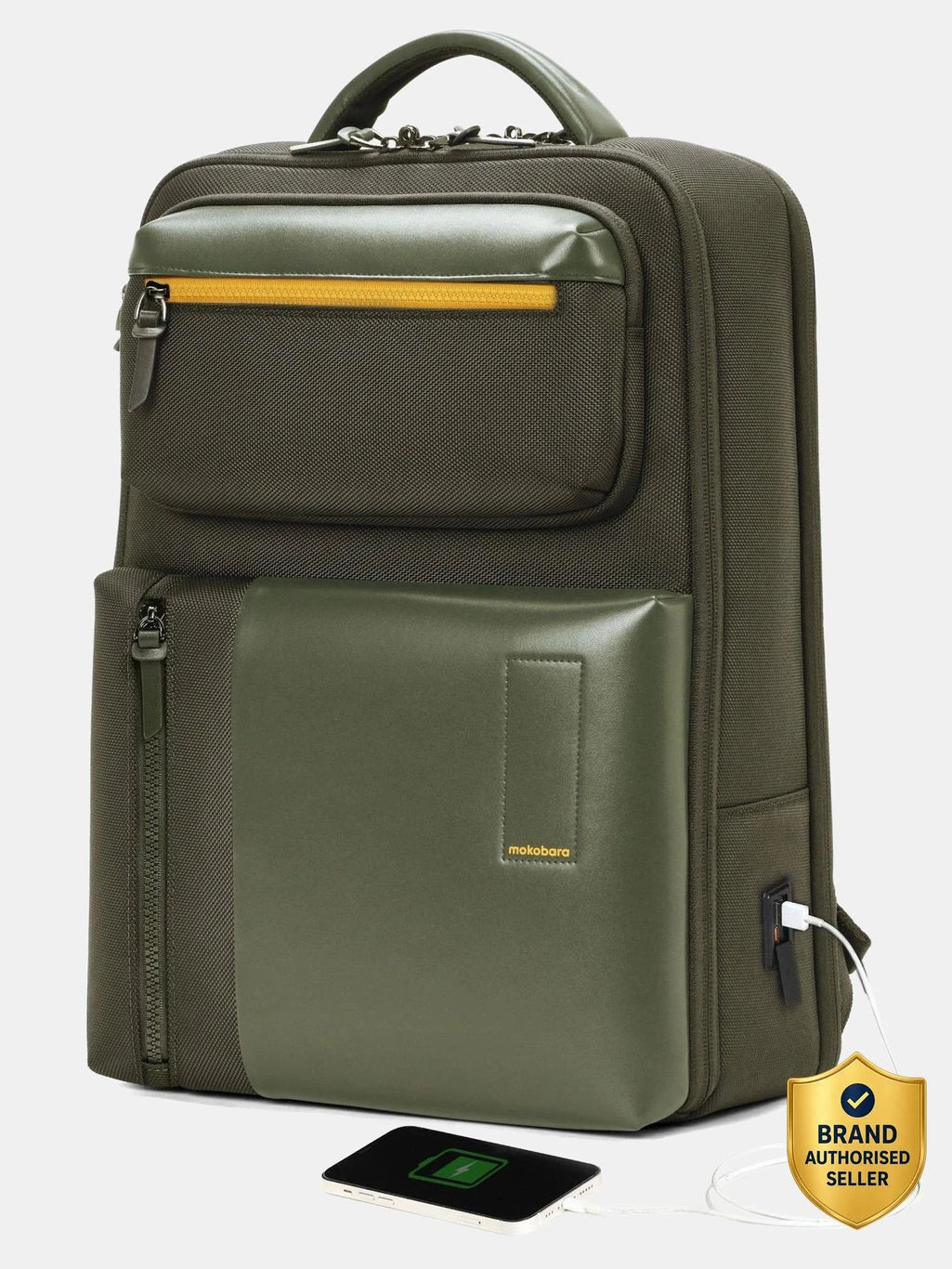 Mokobara Small 19 L Laptop Backpack The Work 2.0 (Green, Yellow)