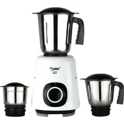 Prestige Flash Atlas 500 W Mixer Grinder (3 Jars, White, Black)