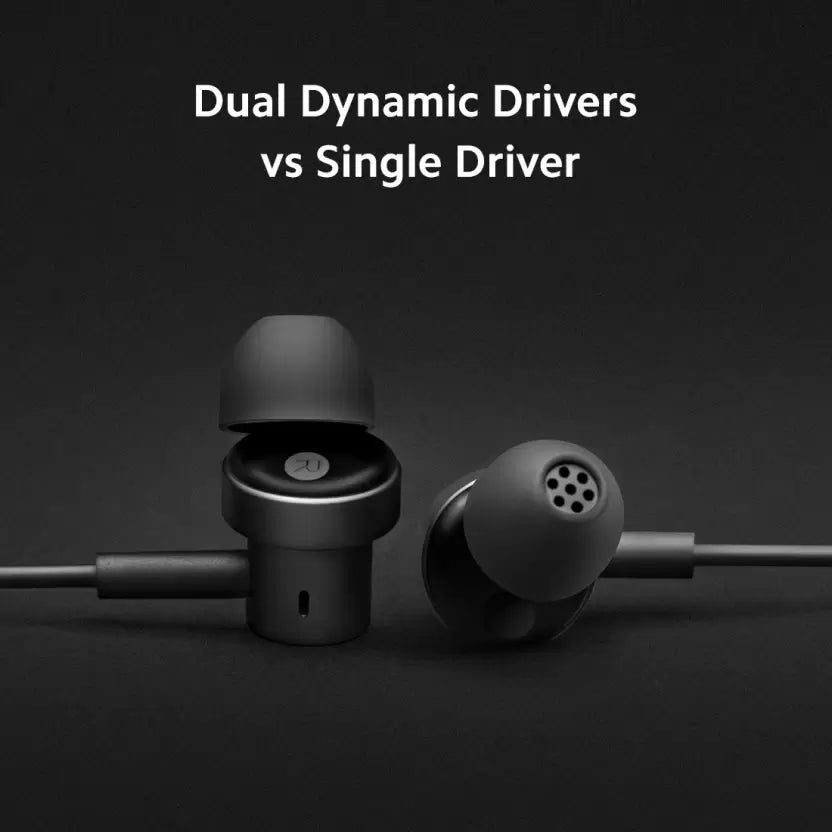 Mi Dual Driver Earphone, 10+8 mm Driver, Magnetic Earbuds, Braided cable Wired Headset