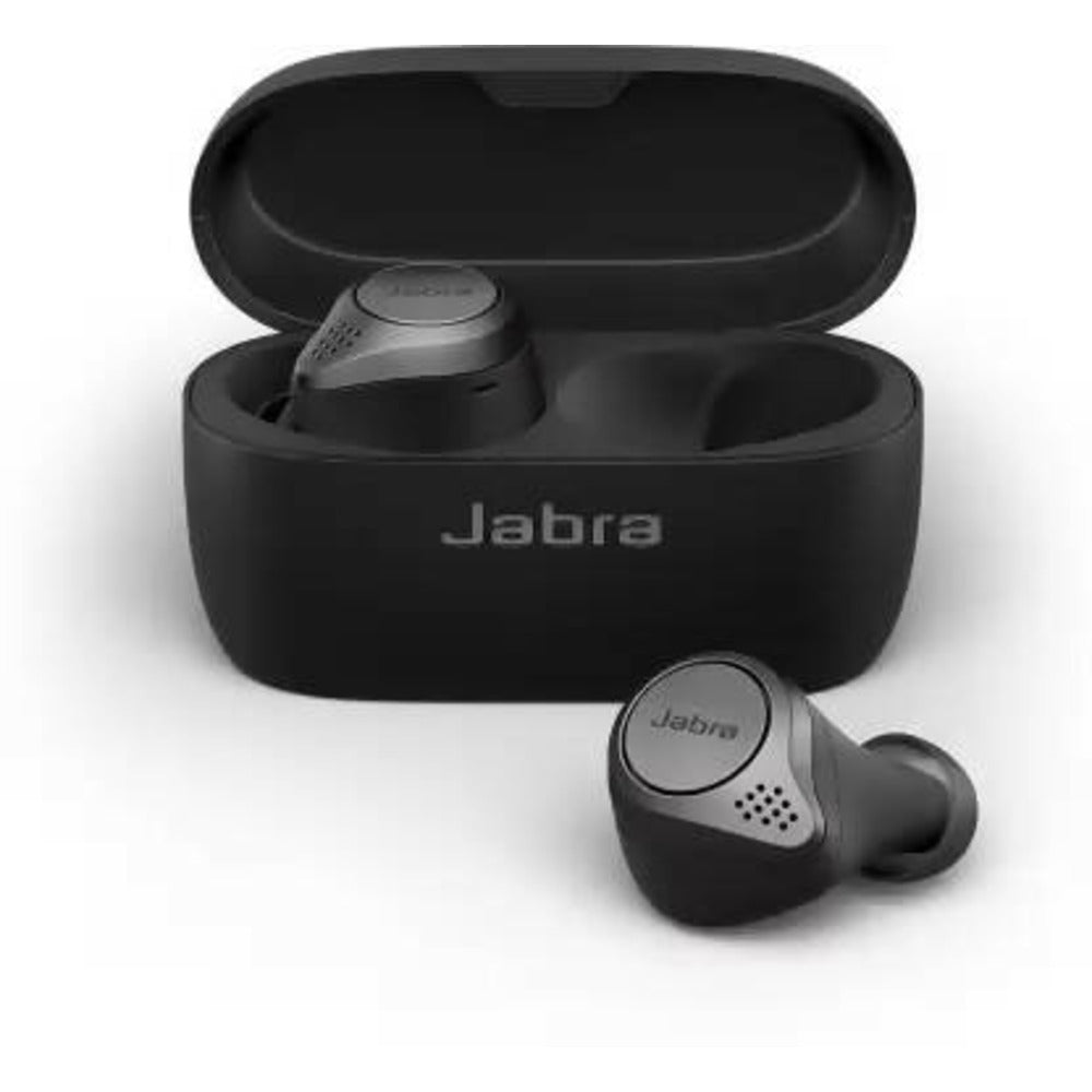 Jabra Elite 75t With Active Noise Cancellation enabled Bluetooth Headset  (titanium black, True Wireless)